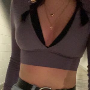 light purple crop top